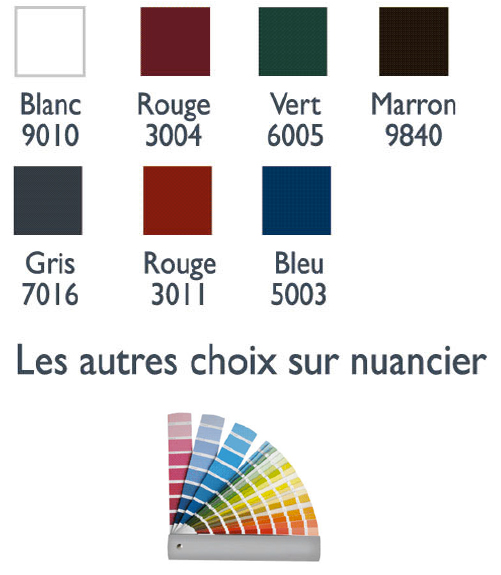 Couleurs disponibles pour le produit Porte de garage basculante